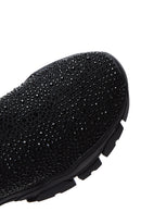 Women's Black Stone Thick Soled Sneaker | Derimod Women's Black Stone Thick Soled Sneaker | Derimod