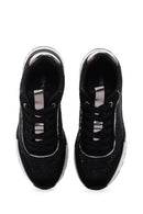 Women's Black Thick Soled Stone Sneaker | Derimod Women's Black Thick Soled Stone Sneaker | Derimod