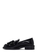 Women's Black Leather Tasseled Masculine Loafer | Derimod Women's Black Leather Tasseled Masculine Loafer | Derimod