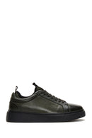 Men's Green Leather Thick Soled Sneaker | Derimod Men's Green Leather Thick Soled Sneaker | Derimod