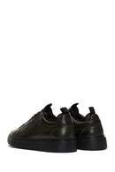 Men's Green Leather Thick Soled Sneaker | Derimod Men's Green Leather Thick Soled Sneaker | Derimod