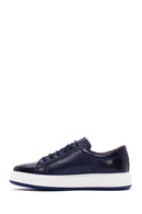 Men's Navy Blue Leather Sneaker | Derimod Men's Navy Blue Leather Sneaker | Derimod