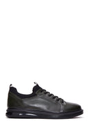 Men's Khaki Leather Casual Sneaker | Derimod Men's Khaki Leather Casual Sneaker | Derimod
