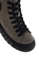 Men's Gray Zippered Casual Nubuck Leather Boots | Derimod Men's Gray Zippered Casual Nubuck Leather Boots | Derimod