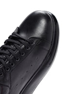 Erkek Siyah Bağcıklı Kalın Tabanlı Deri Sneaker | Derimod Erkek Siyah Bağcıklı Kalın Tabanlı Deri Sneaker | Derimod