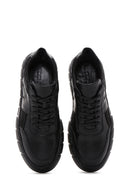 Men's Black Leather Thick Soled Sneaker | Derimod Men's Black Leather Thick Soled Sneaker | Derimod