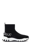 Women's Black Thick Sole High Top Sneaker | Derimod Women's Black Thick Sole High Top Sneaker | Derimod