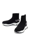 Women's Black Thick Sole High Top Sneaker | Derimod Women's Black Thick Sole High Top Sneaker | Derimod