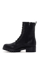 Kadın Siyah Fermuarlı Postal Bot | Derimod Kadın Siyah Fermuarlı Postal Bot | Derimod