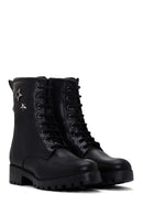 Kadın Siyah Fermuarlı Postal Bot | Derimod Kadın Siyah Fermuarlı Postal Bot | Derimod