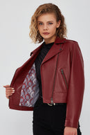 New Look Kadın Bordo Biker Ceket | Derimod New Look Kadın Bordo Biker Ceket | Derimod