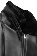 Mexico Kadın Siyah Teddy Biker Deri Ceket | Derimod Mexico Kadın Siyah Teddy Biker Deri Ceket | Derimod