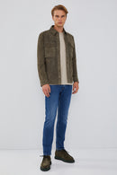 Navas Men's Mink Shirt Style Suede Leather Jacket | Derimod Navas Men's Mink Shirt Style Suede Leather Jacket | Derimod