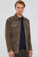Bonucci Men's Mink Suede Leather Coat | Derimod Bonucci Men's Mink Suede Leather Coat | Derimod