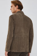 Bonucci Men's Mink Suede Leather Coat | Derimod Bonucci Men's Mink Suede Leather Coat | Derimod