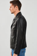 Carter Erkek Siyah Biker Deri Mont | Derimod Carter Erkek Siyah Biker Deri Mont | Derimod