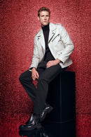 Carter Erkek Bej Biker Deri Mont | Derimod Carter Erkek Bej Biker Deri Mont | Derimod