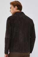 Icardi Men's Brown Suede Blazer Leather Jacket | Derimod Icardi Men's Brown Suede Blazer Leather Jacket | Derimod