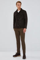 Icardi Men's Brown Suede Blazer Leather Jacket | Derimod Icardi Men's Brown Suede Blazer Leather Jacket | Derimod