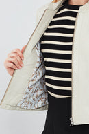 Viola Women's Beige Short Leather Jacket | Derimod Viola Women's Beige Short Leather Jacket | Derimod