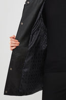 Anya Kadın Siyah Kapüşonlu Deri Mont | Derimod Anya Kadın Siyah Kapüşonlu Deri Mont | Derimod