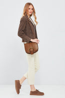 Lara Women's Mink Suede Leather Jacket | Derimod Lara Women's Mink Suede Leather Jacket | Derimod