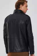 Pascal Erkek Siyah Spor Blazer Deri Ceket | Derimod Pascal Erkek Siyah Spor Blazer Deri Ceket | Derimod