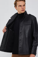 Pascal Erkek Siyah Spor Blazer Deri Ceket | Derimod Pascal Erkek Siyah Spor Blazer Deri Ceket | Derimod