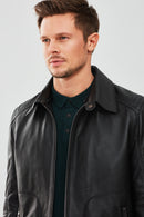 Mario Erkek Siyah Yakası Kürklü Deri Ceket | Derimod Mario Erkek Siyah Yakası Kürklü Deri Ceket | Derimod