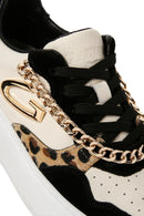 Alberto Guardiani Women's Black Chain Leather Sneaker | Derimod Alberto Guardiani Women's Black Chain Leather Sneaker | Derimod