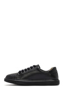 Kadın Siyah Bağcıklı Deri Sneaker | Derimod Kadın Siyah Bağcıklı Deri Sneaker | Derimod