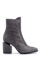 Women's Suede Leather Heeled Boots | Derimod Women's Suede Leather Heeled Boots | Derimod