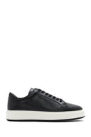 Erkek Siyah Kalın Tabanlı Bağcıklı Deri Sneaker | Derimod Erkek Siyah Kalın Tabanlı Bağcıklı Deri Sneaker | Derimod