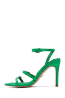 Women's Green Ankle Strap Thin Heel Sandals | Derimod Women's Green Ankle Strap Thin Heel Sandals | Derimod