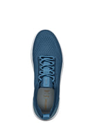 Geox Men's Blue U Spherica A - Knitted Text Laced Fabric Sneakers | Derimod Geox Men's Blue U Spherica A - Knitted Text Laced Fabric Sneakers | Derimod