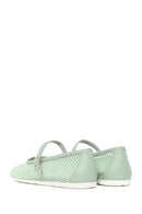 Woman Mint Green Buckled Mesh Ballerine flats | Derimod Woman Mint Green Buckled Mesh Ballerine flats | Derimod
