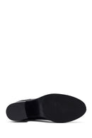 Woman Black Zip Closure Thick-Heeled Leather Boots | Derimod Woman Black Zip Closure Thick-Heeled Leather Boots | Derimod
