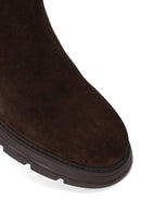 Male Brown Thick-Soled Suede Casual Chelsea Boots | Derimod Male Brown Thick-Soled Suede Casual Chelsea Boots | Derimod