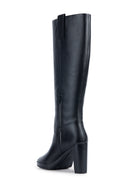 Geox Women's Black Walk Pleasure Leather Plaftorm Heeled Boots | Derimod Geox Women's Black Walk Pleasure Leather Plaftorm Heeled Boots | Derimod