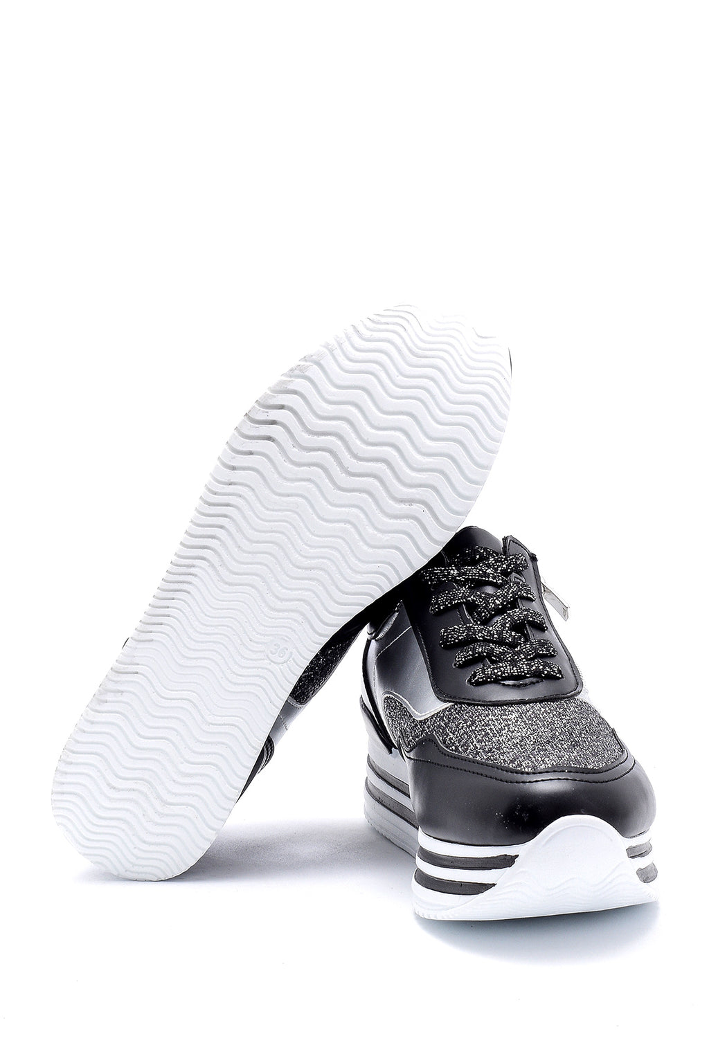 Kadın Yüksek Taban Fermuar Detaylı Sneaker