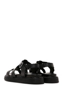 Women's Black Ankle Strap Leather Comfort Sandals | Derimod Women's Black Ankle Strap Leather Comfort Sandals | Derimod