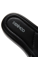 Kadın Siyah Deri Örgülü Comfort Terlik | Derimod Kadın Siyah Deri Örgülü Comfort Terlik | Derimod