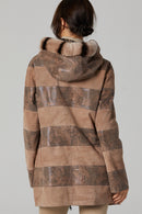 Dalia Kadın Kahverengi Kapüşonlu Deri Kaban | Derimod Dalia Kadın Kahverengi Kapüşonlu Deri Kaban | Derimod