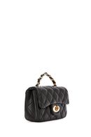 Women's Black Long Strap Quilted Crossbody Bag | Derimod Women's Black Long Strap Quilted Crossbody Bag | Derimod