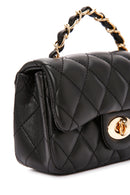 Women's Black Long Strap Quilted Crossbody Bag | Derimod Women's Black Long Strap Quilted Crossbody Bag | Derimod