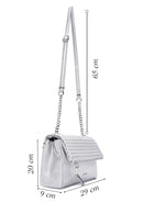 Kadın Gümüş Uzun Askılı Metalik Çapraz Çanta | Derimod Kadın Gümüş Uzun Askılı Metalik Çapraz Çanta | Derimod