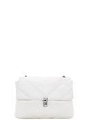 Women's White Long Strap Quilted Crossbody Bag | Derimod Women's White Long Strap Quilted Crossbody Bag | Derimod