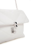 Women's White Long Strap Quilted Crossbody Bag | Derimod Women's White Long Strap Quilted Crossbody Bag | Derimod