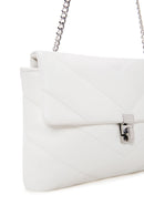 Women's White Long Strap Quilted Crossbody Bag | Derimod Women's White Long Strap Quilted Crossbody Bag | Derimod