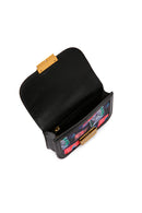 Women's Black Long Strap Printed Crossbody Bag | Derimod Women's Black Long Strap Printed Crossbody Bag | Derimod